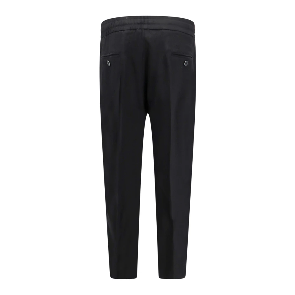 Dolce & Gabbana Zijden broek met monogram Black Heren