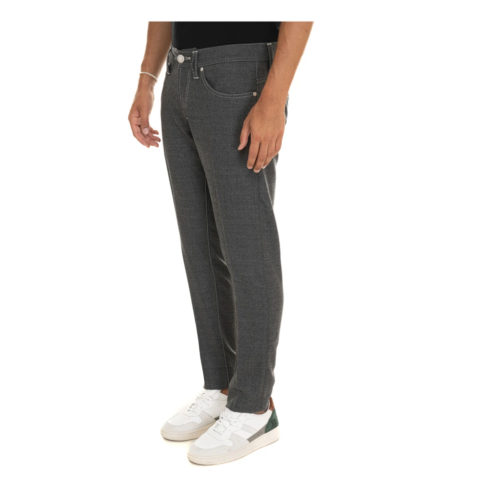 Tramarossa Aanpasbare 5-pocket wollen broek Gray Heren