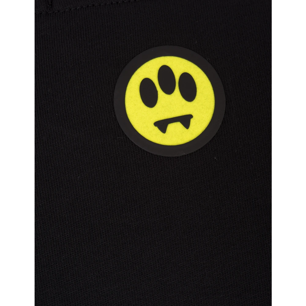 Barrow Zwart katoenen T-shirt met iconische glimlach Black Heren