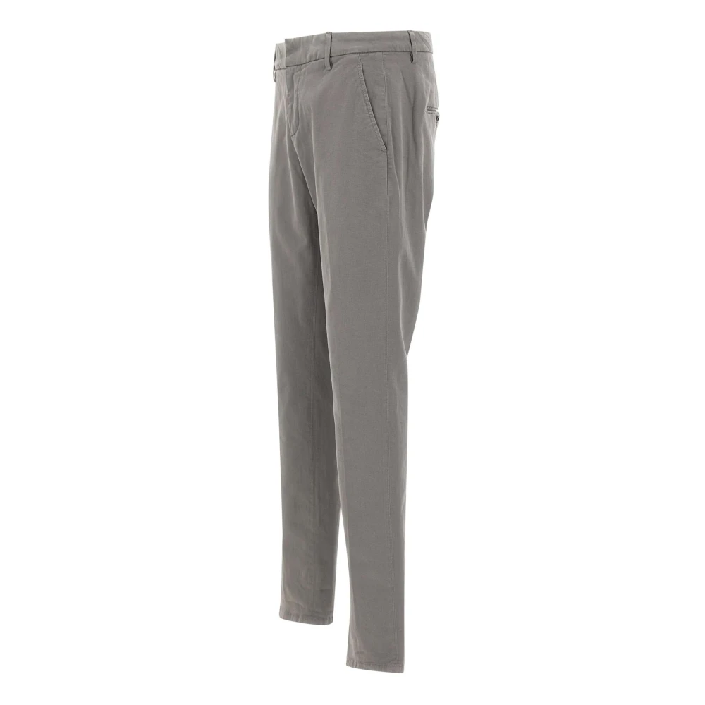 Dondup Stretch Katoenen Broek Licht Grijs Gray Heren