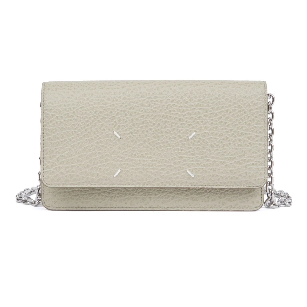 Maison Margiela Women's Gray Cross Body Bags, One Size, Chic Chain Wallet