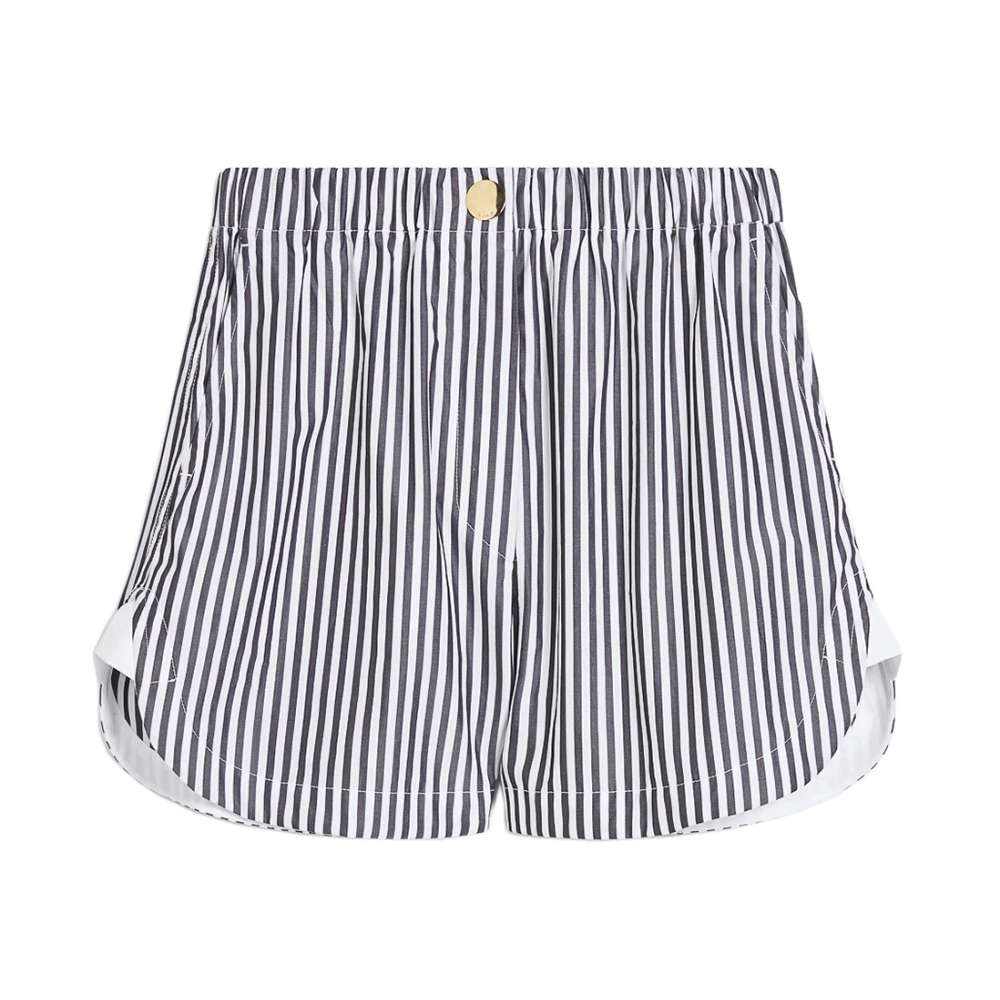 SPORTMAX Zwarte katoenen shorts met elastische taille Black Dames