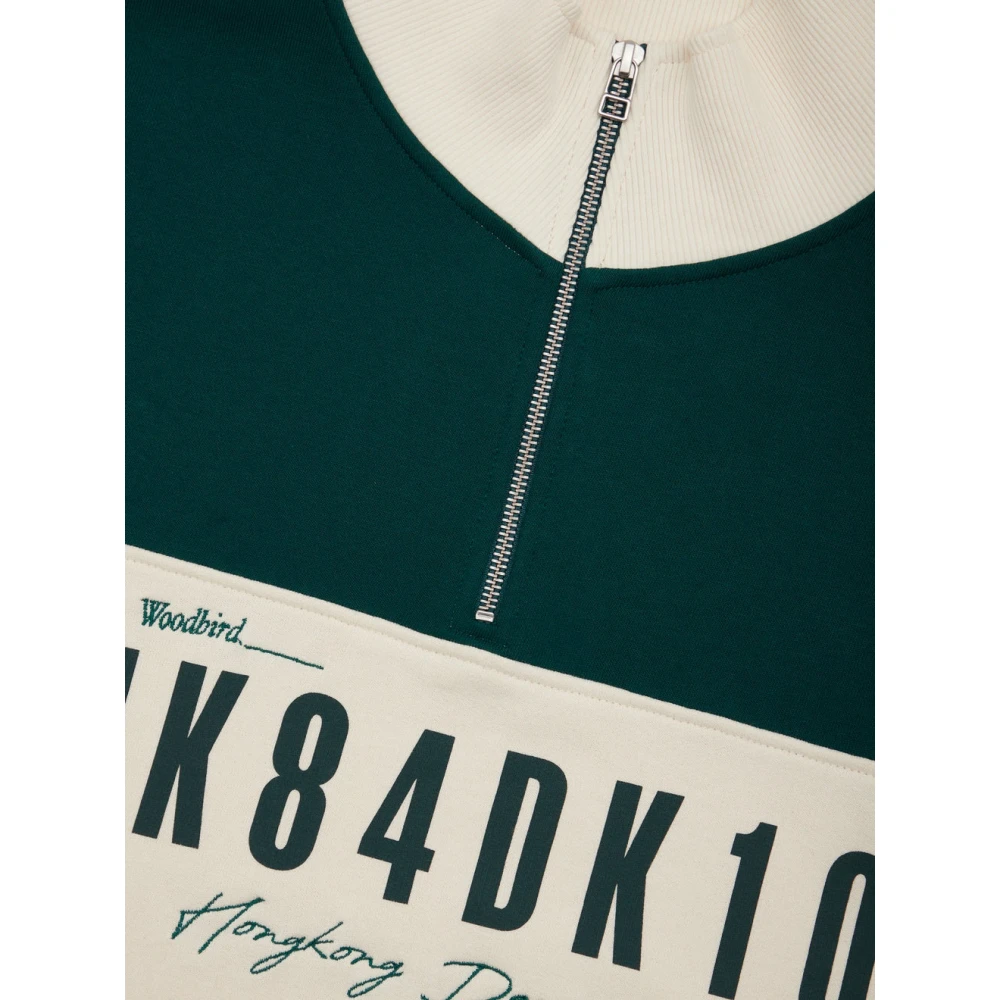 Woodbird Casual Half Zip Sweatshirt White Heren
