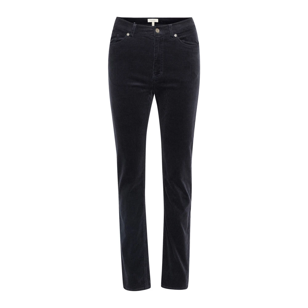 Part Two Hoge taille slim-fit broek in Dark Navy Blue Dames