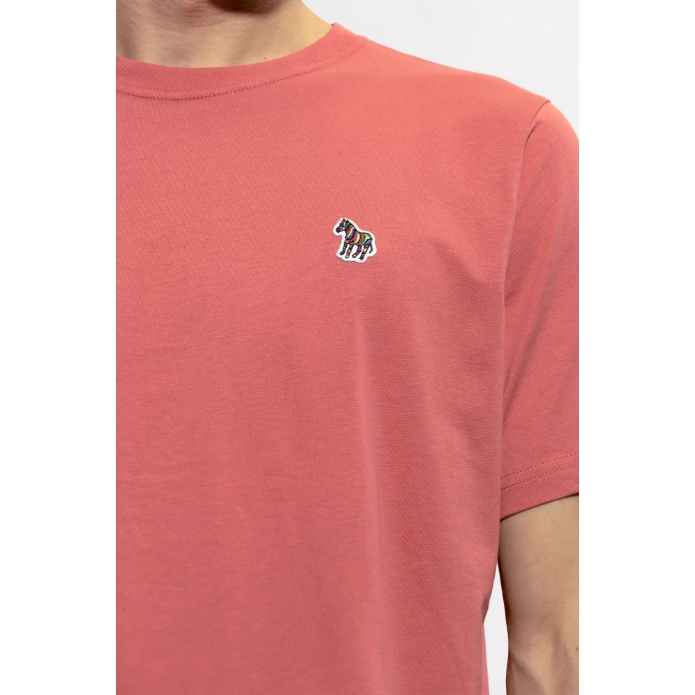 PS By Paul Smith T-shirt met logo patch Pink Heren