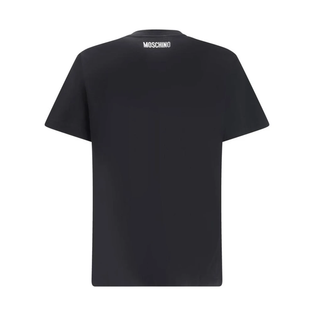 Moschino Ribbel Crew Neck T-shirt met Goose Detail Black Heren