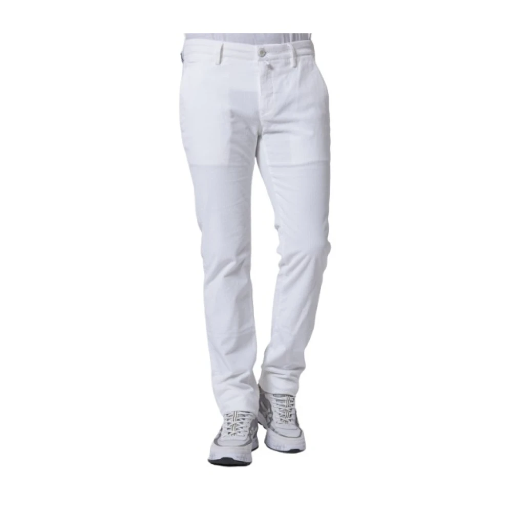 Jacob Cohën Mannelijk Wit Te Corduroy Slim Fit Broek