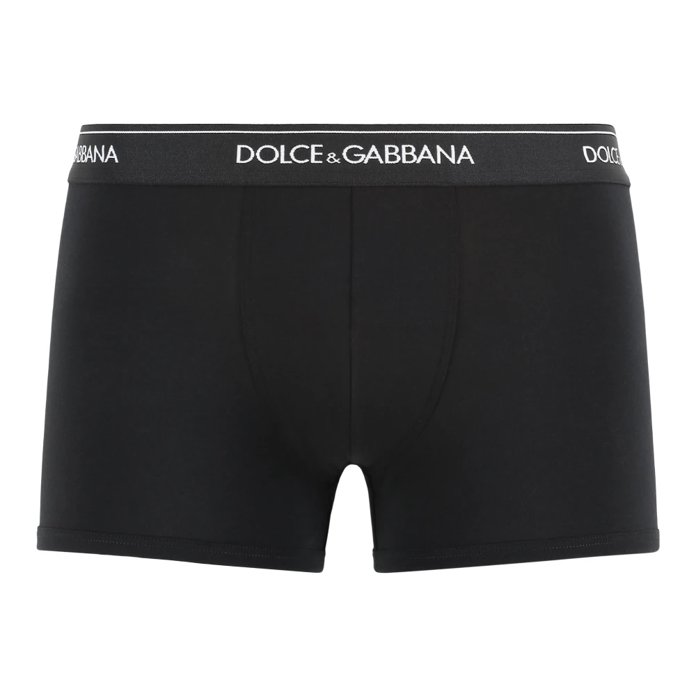 Dolce & Gabbana Men's Black Underpants, S, Two-Pack Cotton Boxers