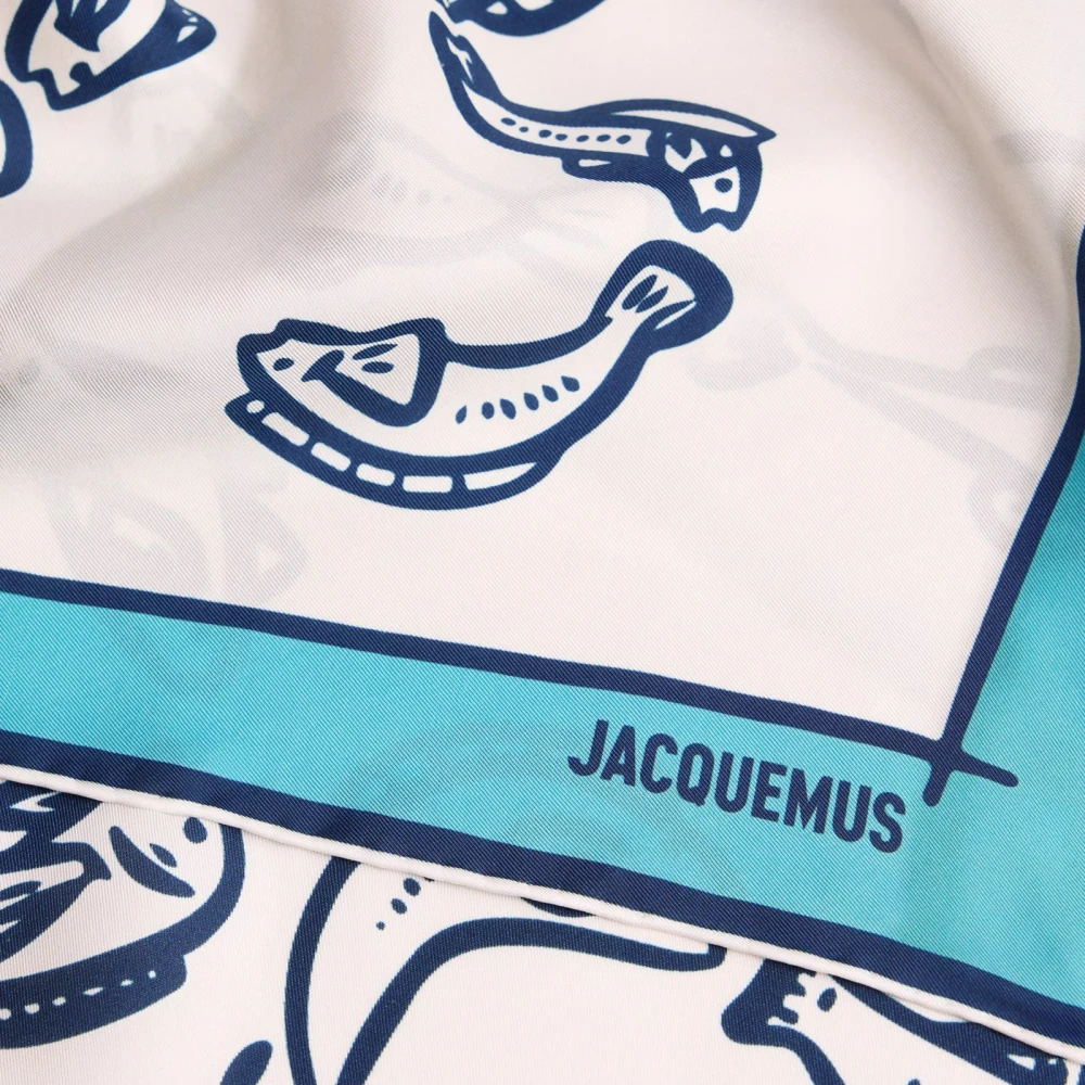 Jacquemus Blauwe Zijden Bandana Sjaal Blue Dames