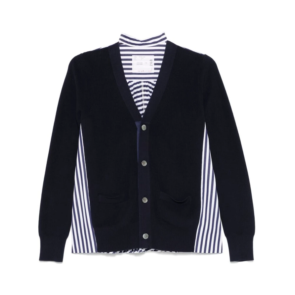 Sacai Blauwe Knopen Trui Blue Dames