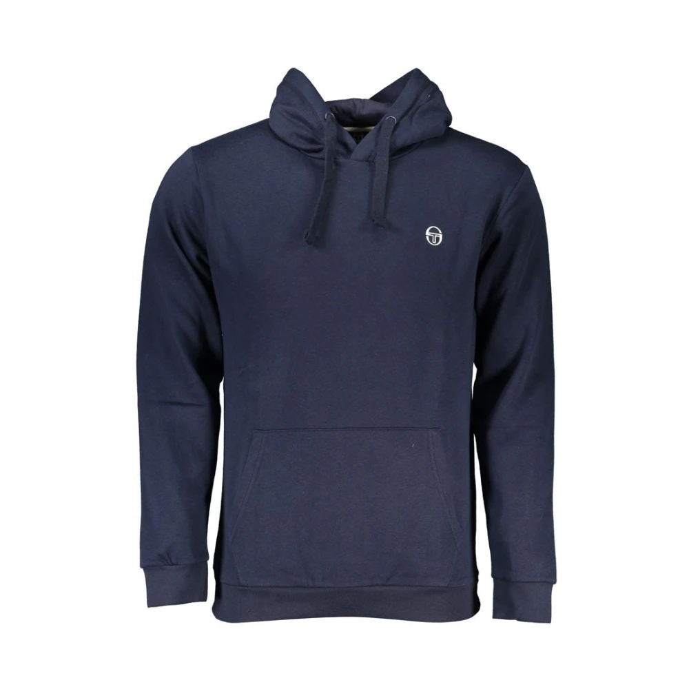 Sergio Tacchini Blauwe Katoenen Hoodie Sweatshirt Geborduurd Logo Blue Heren