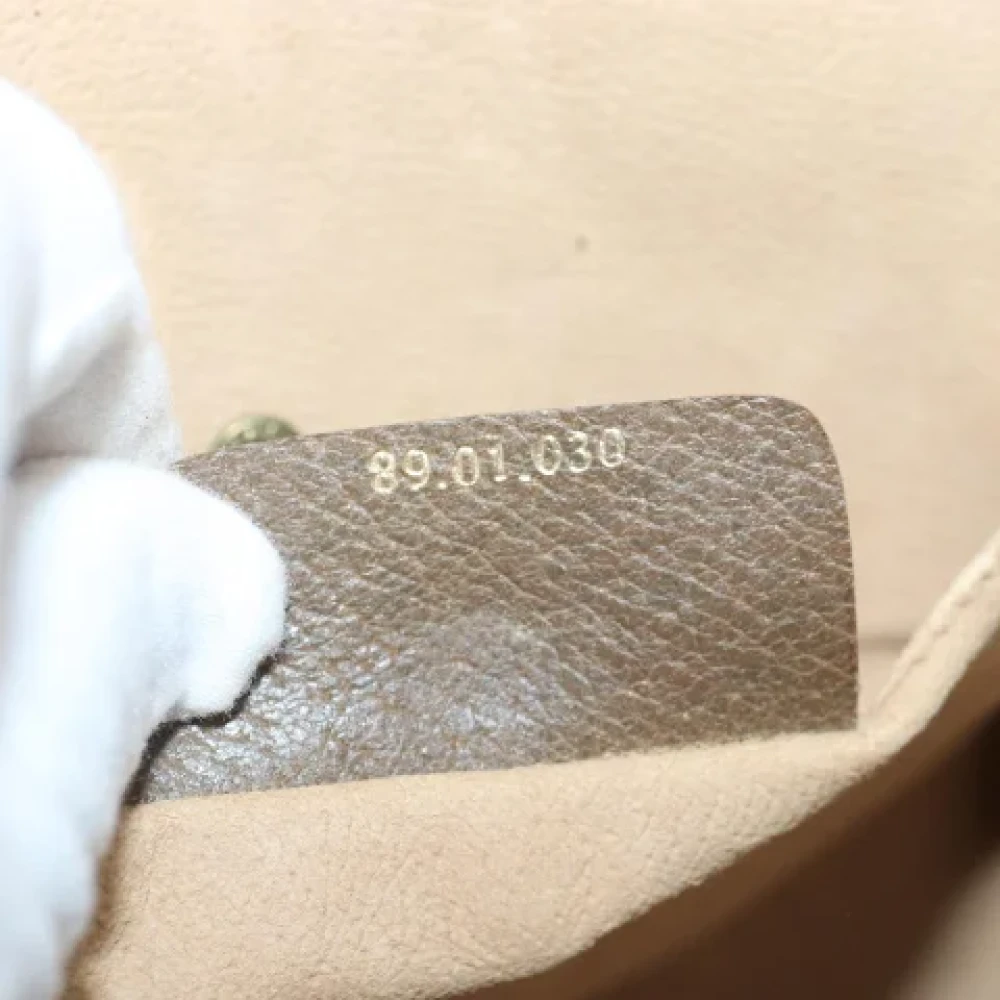 Gucci Vintage Pre-owned Leather clutches Beige Dames