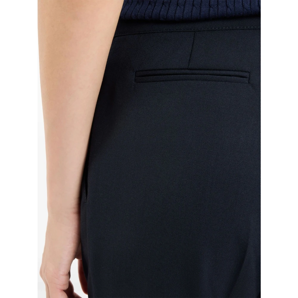Fay Blauwe Wollen Broek Haaksluiting Blue Dames