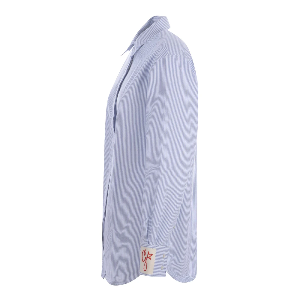Golden Goose Oxford Gestreepte Overhemd Blue Dames