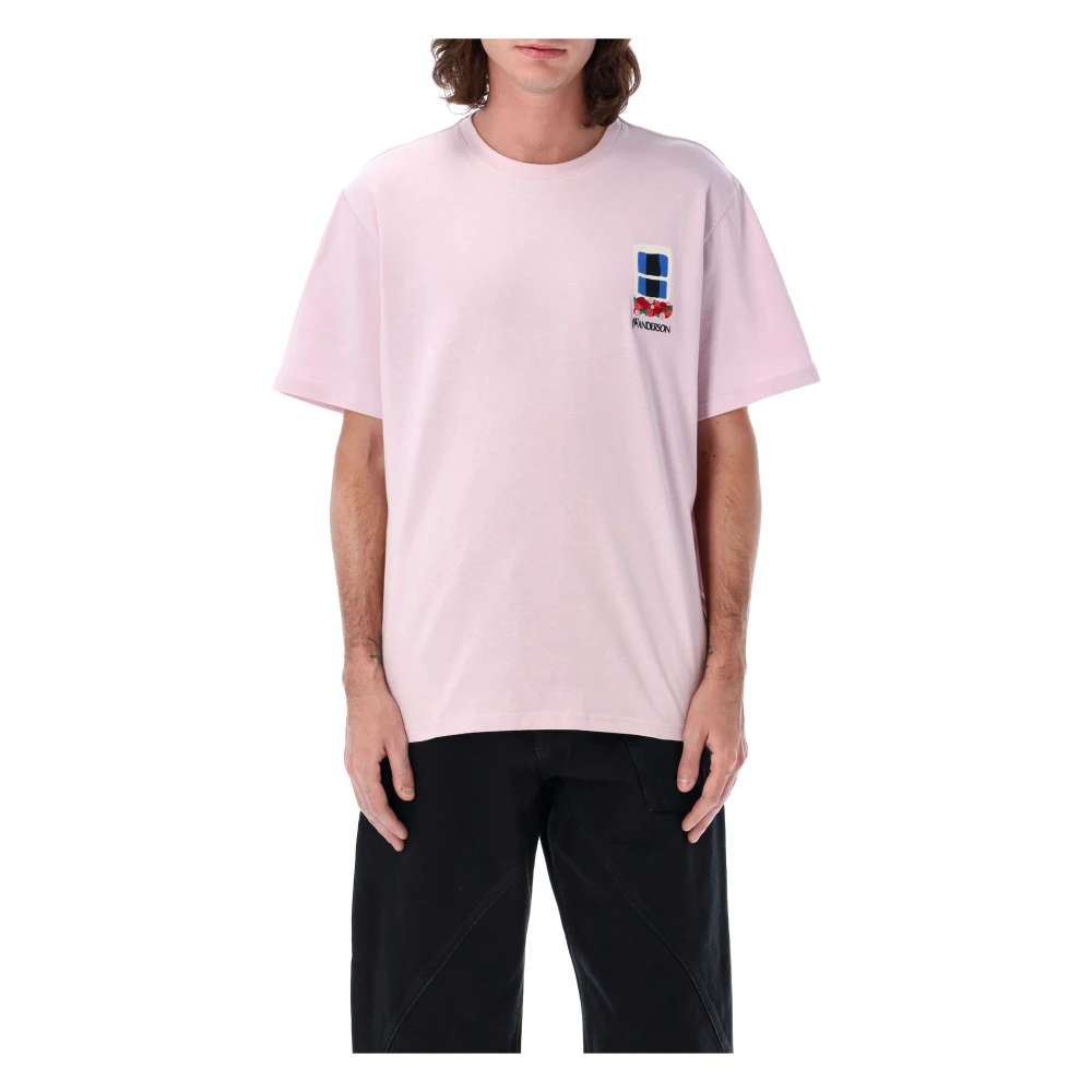 JW Anderson Raam Geborduurd T-shirt Blush Pink Heren