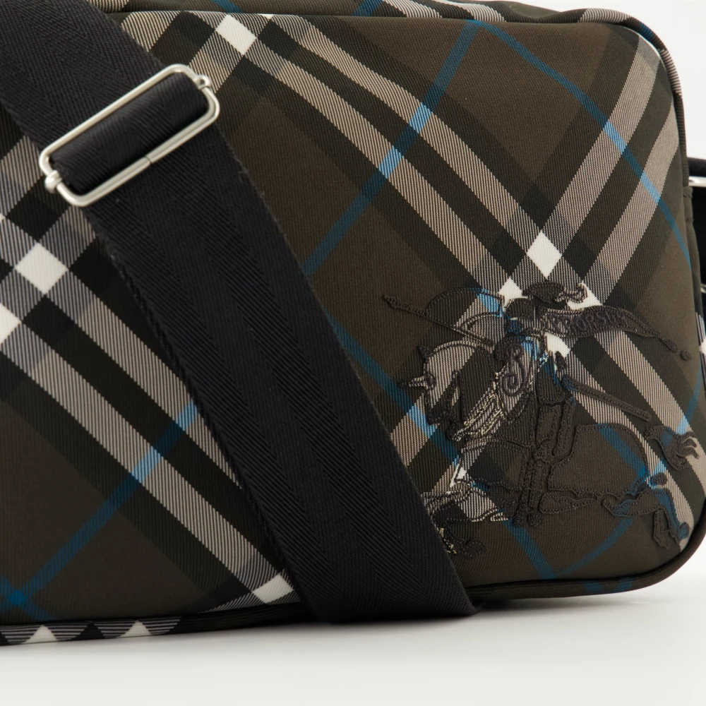 Burberry Geruite Crossbody Tas Brown Heren