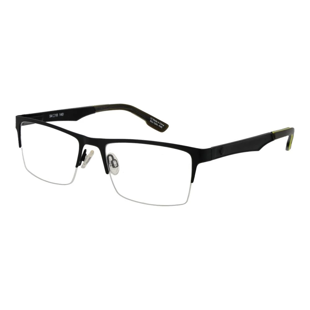Spy Men's Black Rectangle Frame - Glasses - One Size- Accessories