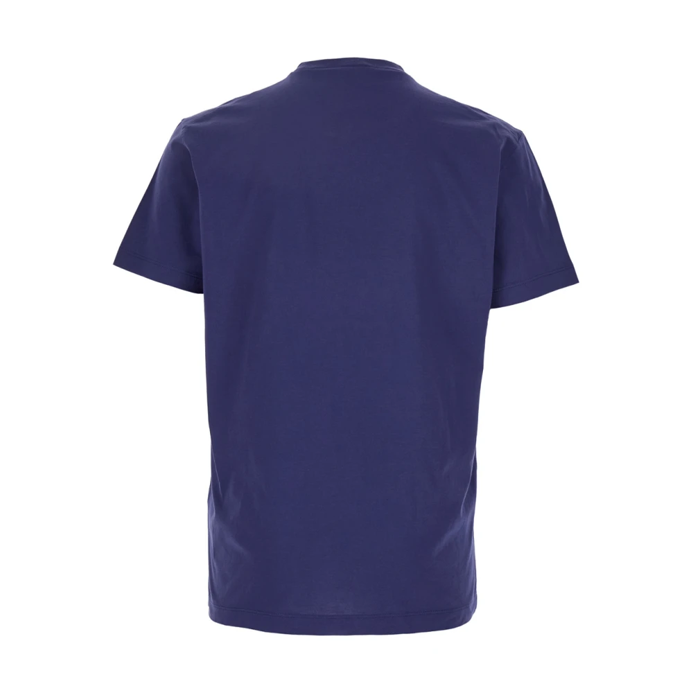 Dsquared2 Blauw Logo Print Crewneck T-Shirt Katoen Blue Heren