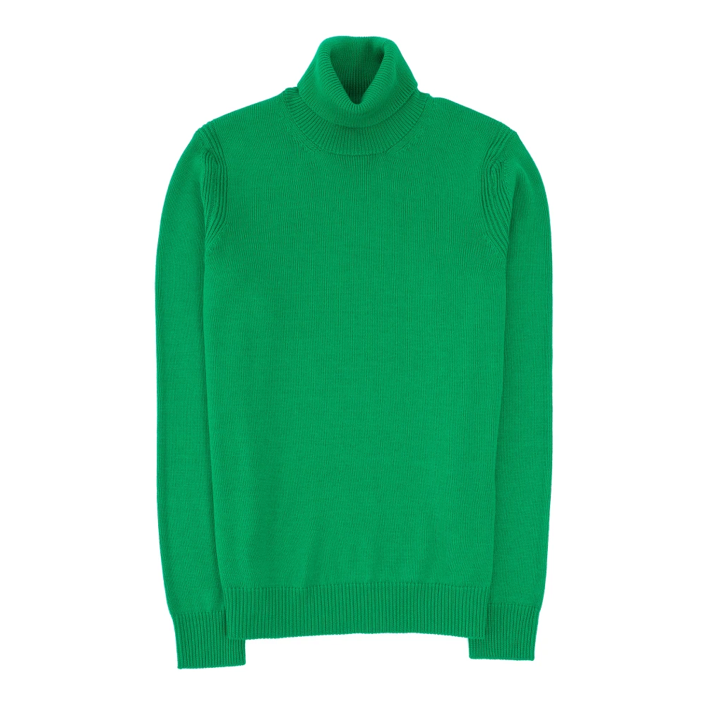 Roberto Collina Nautische Groene Turtleneck Trui Green Heren