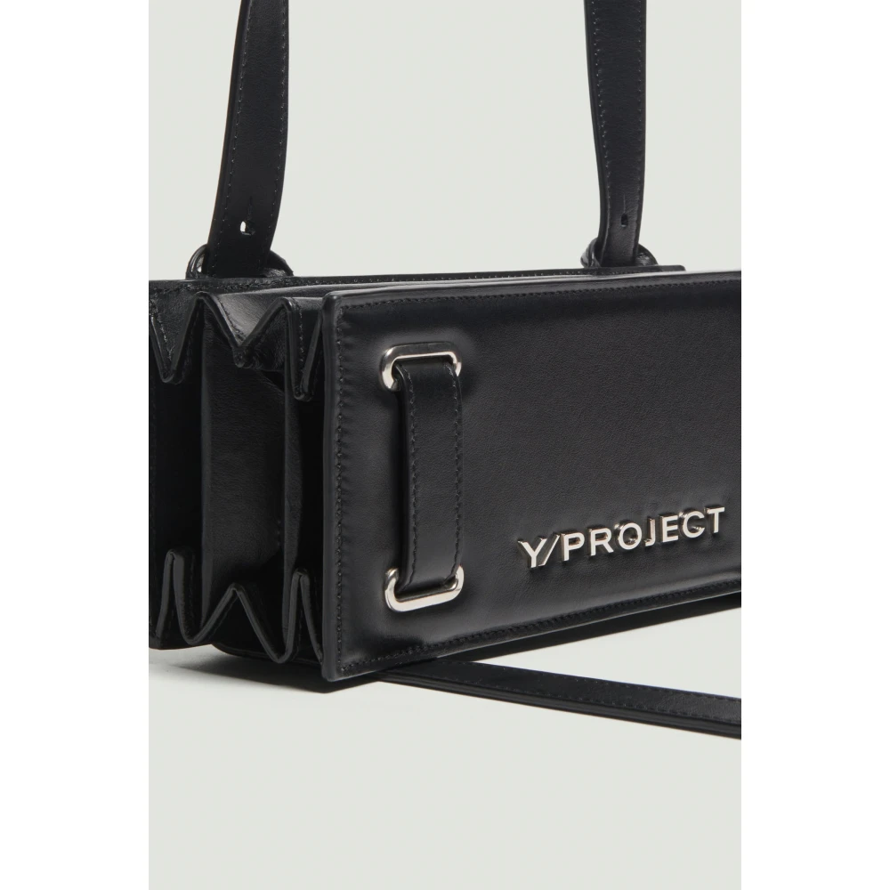 Y Project Zwarte Accordeon Mini Tas met Geplooid Ontwerp Black Dames