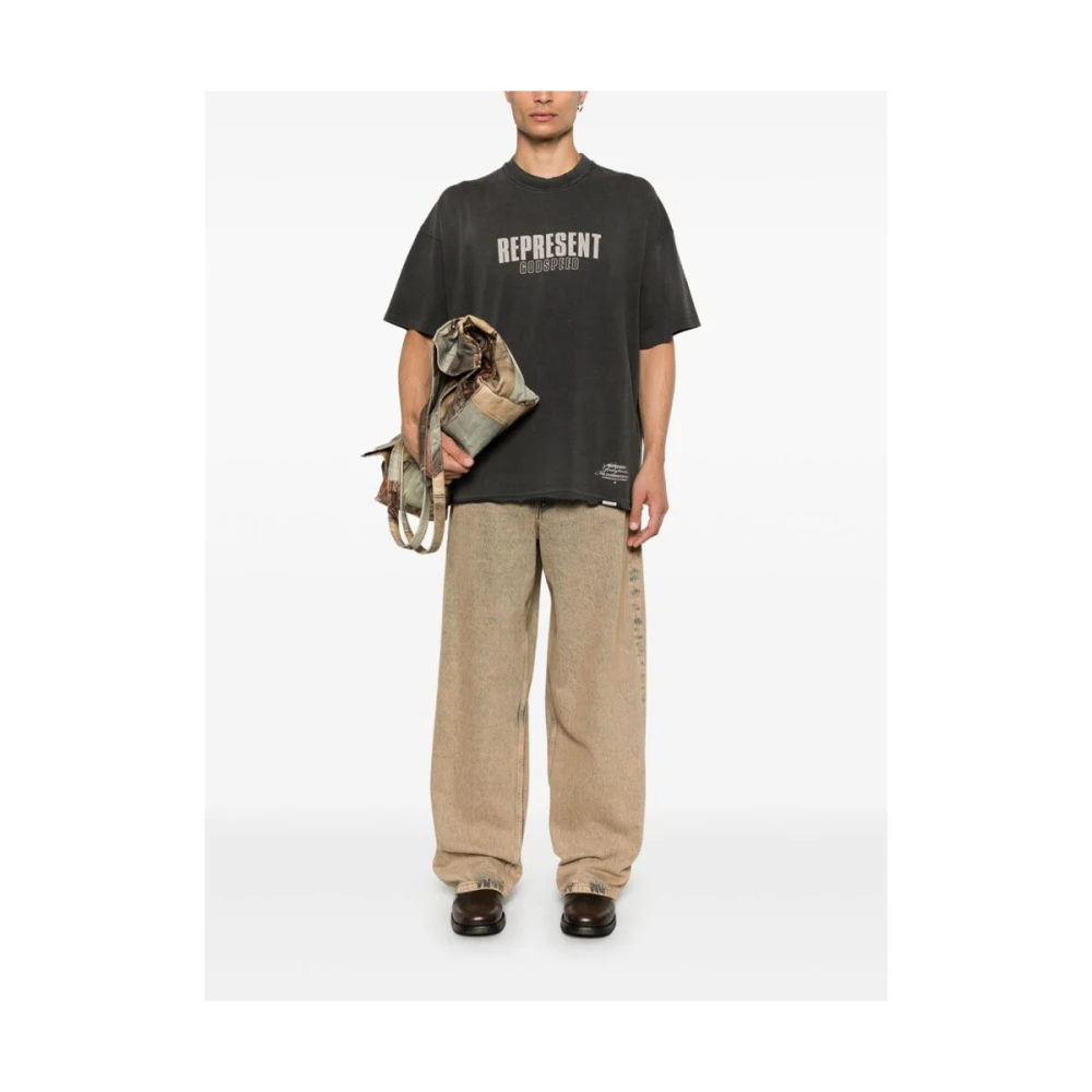 Represent Grafische Print Katoenen T-shirt Gray Heren