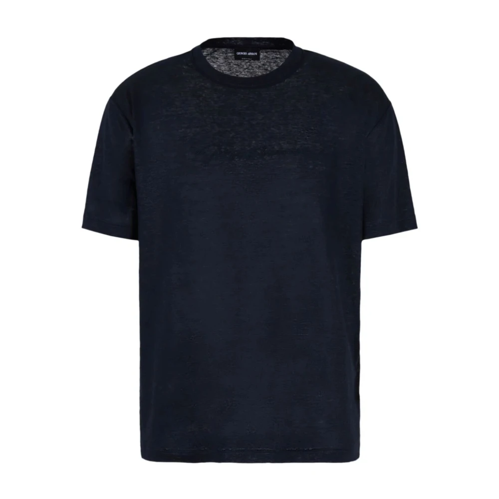 Giorgio Armani Casual Katoenen T-Shirt Blue Heren