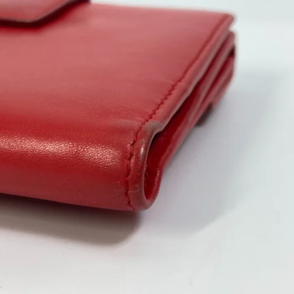 Salvatore Ferragamo Pre-owned Leather wallets Red Dames
