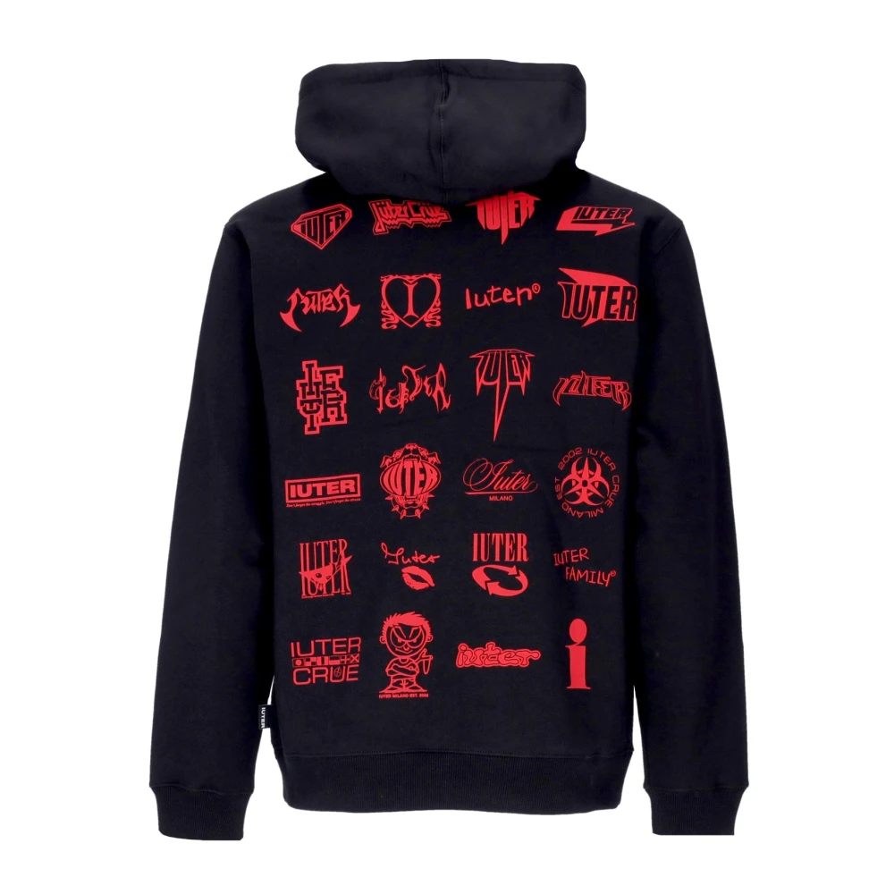 Iuter Zwarte hoodie met kangoeroezak Black Heren