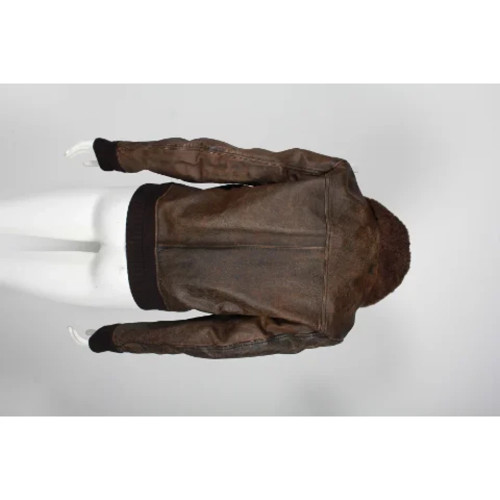 Yves Saint Laurent Vintage Pre-owned Leather outerwear Brown Dames