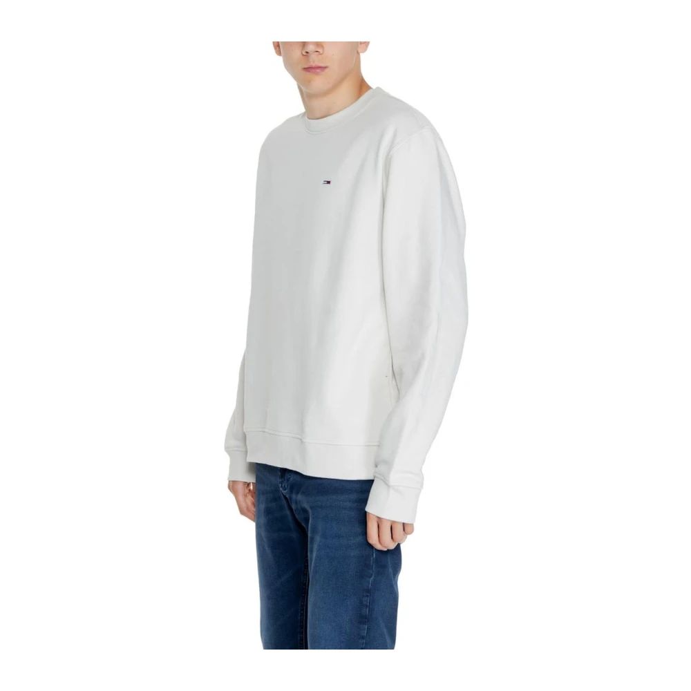 Tommy Jeans Geregenereerde Katoenen Sweater met Polyester White Heren