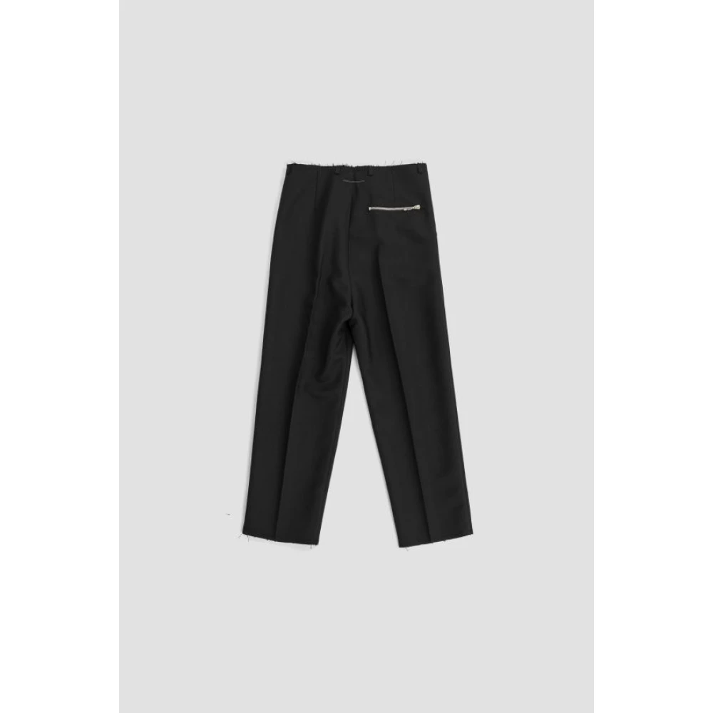 MM6 Maison Margiela Zwarte Rechte Broek met Riemlussen Black Heren