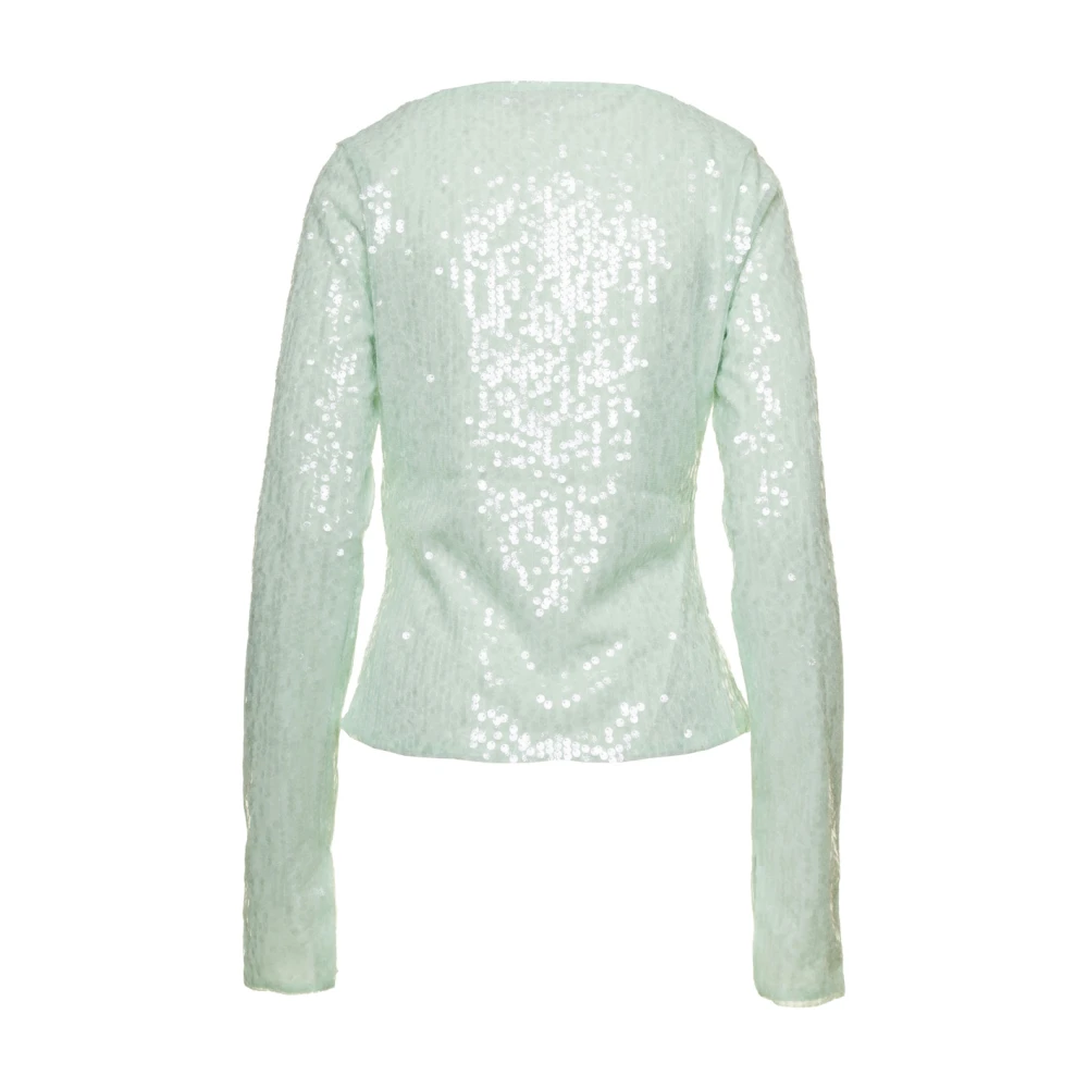 Rotate Birger Christensen Sequin Embellished Green Sweater Green Dames