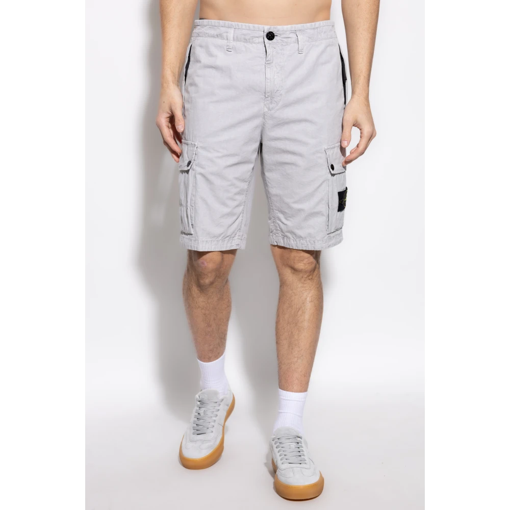 Stone Island Logo shorts Gray Heren