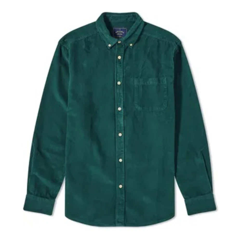 Portuguese Flannel Grön Corduroy Skjorta med Urea Knappar Green, Herr