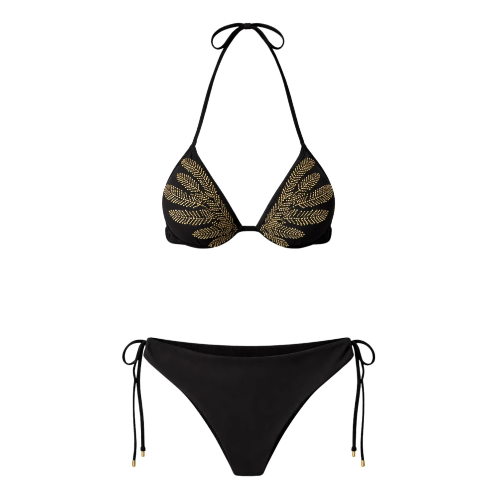 Twinset Women's Black Embellished Bikini - Bikinis - L - Swimwear