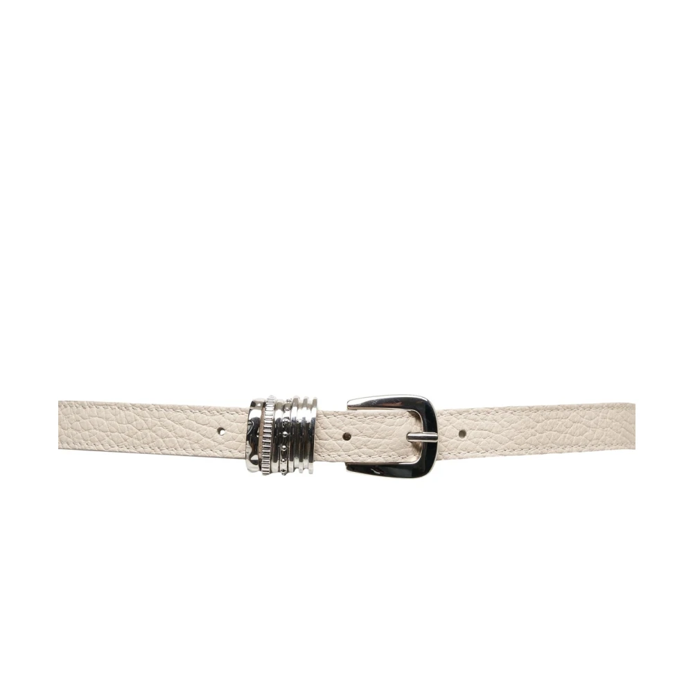 Orciani Beige Leren Riem met Metalen Details Beige Dames
