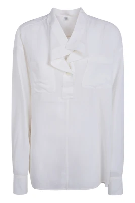 Overlapping Collar Blouse