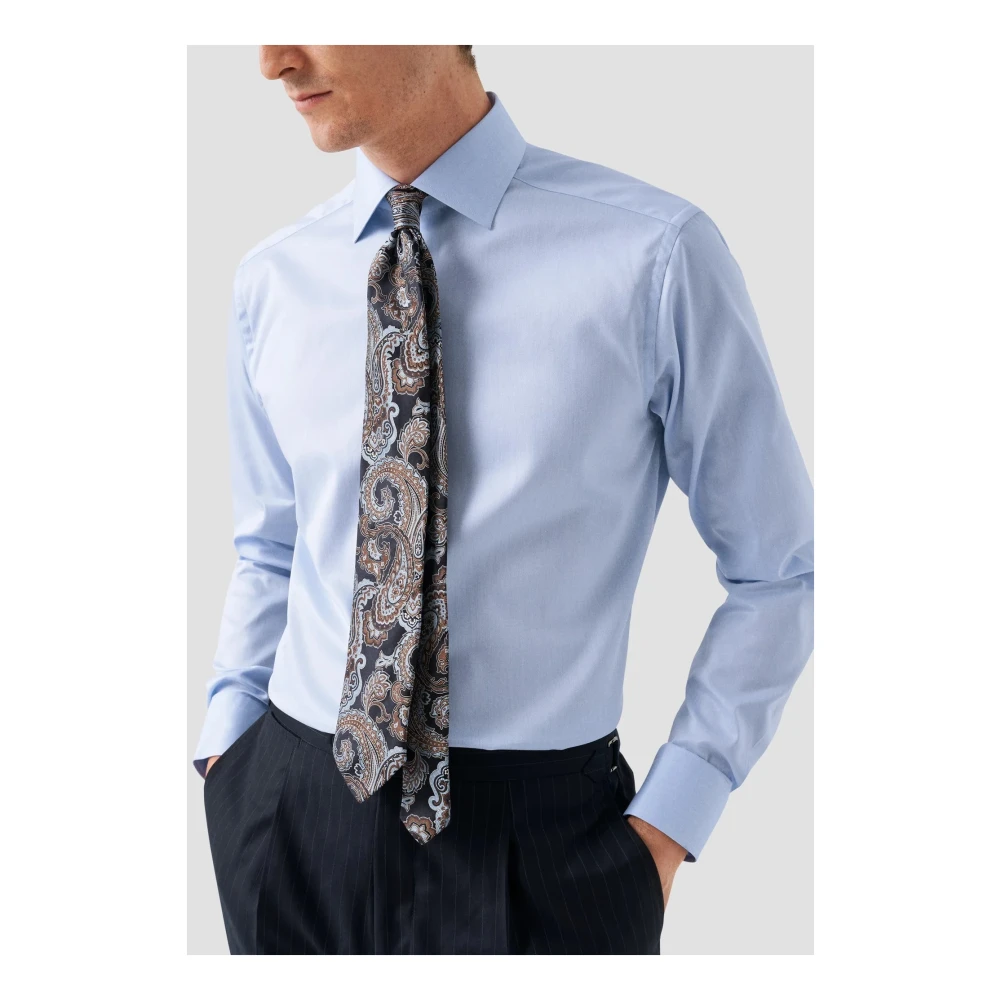 Eton Blauw Signature Twill Business Overhemd Blue Heren