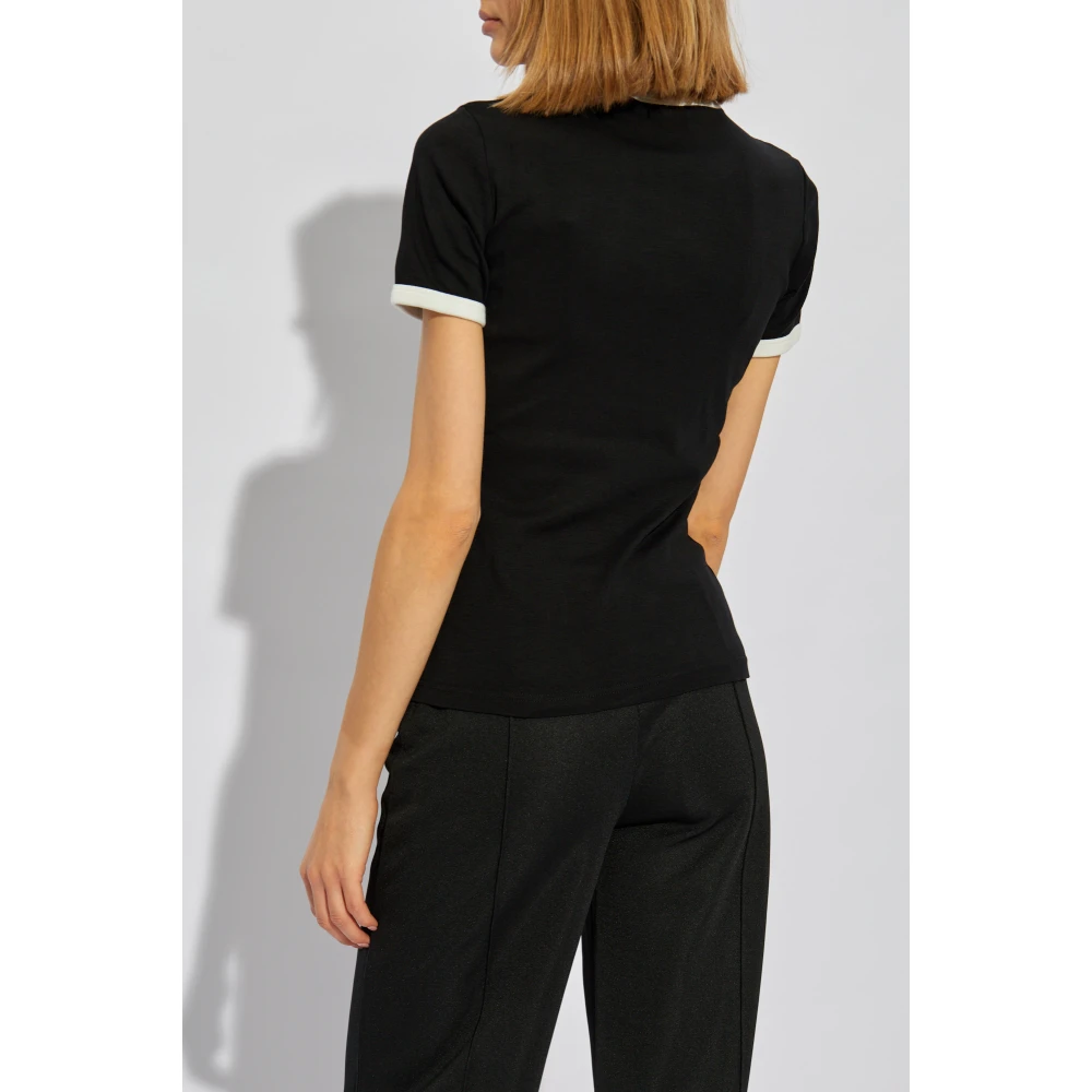 Courrèges Signature Contrast T-Shirt Black Dames