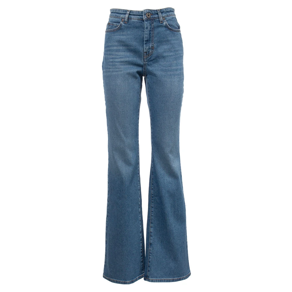 Max Mara Weekend Flared Jeans van Biologisch Katoen Blue Dames