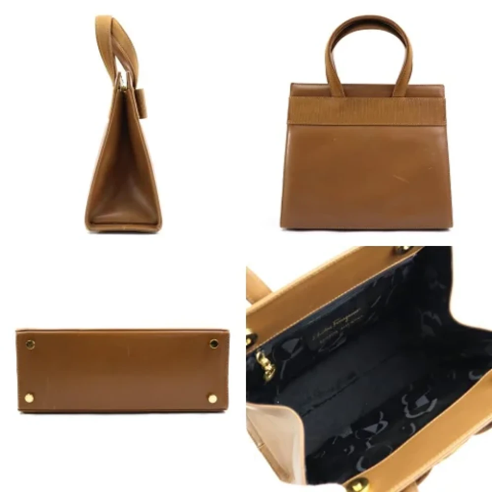 Salvatore Ferragamo Pre-owned Leather handbags Brown Dames