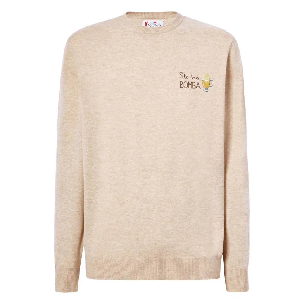 Mc2 Saint Barth Men's Beige Heron Light Jumper - Round-Neck Knitwear - Xl - Knitwear
