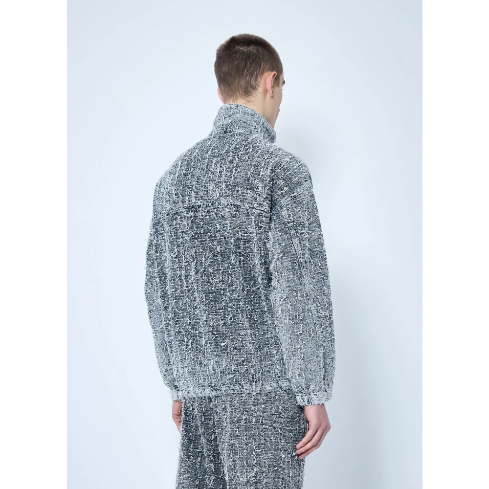 Diesel Bouclé Textuur Denim Jack Gray Heren