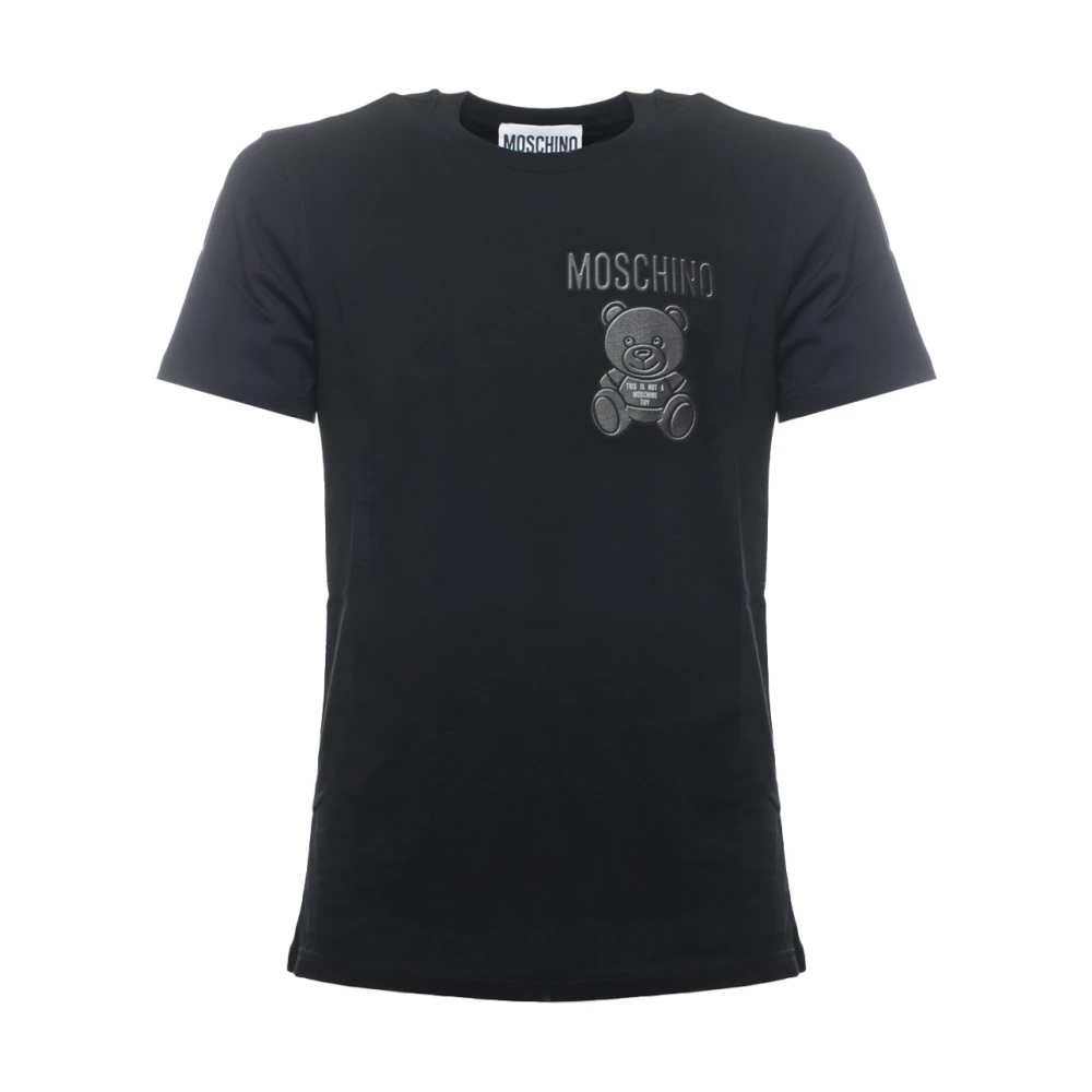 Moschino Zwarte Biologisch Katoenen Teddy T-Shirt Black Heren