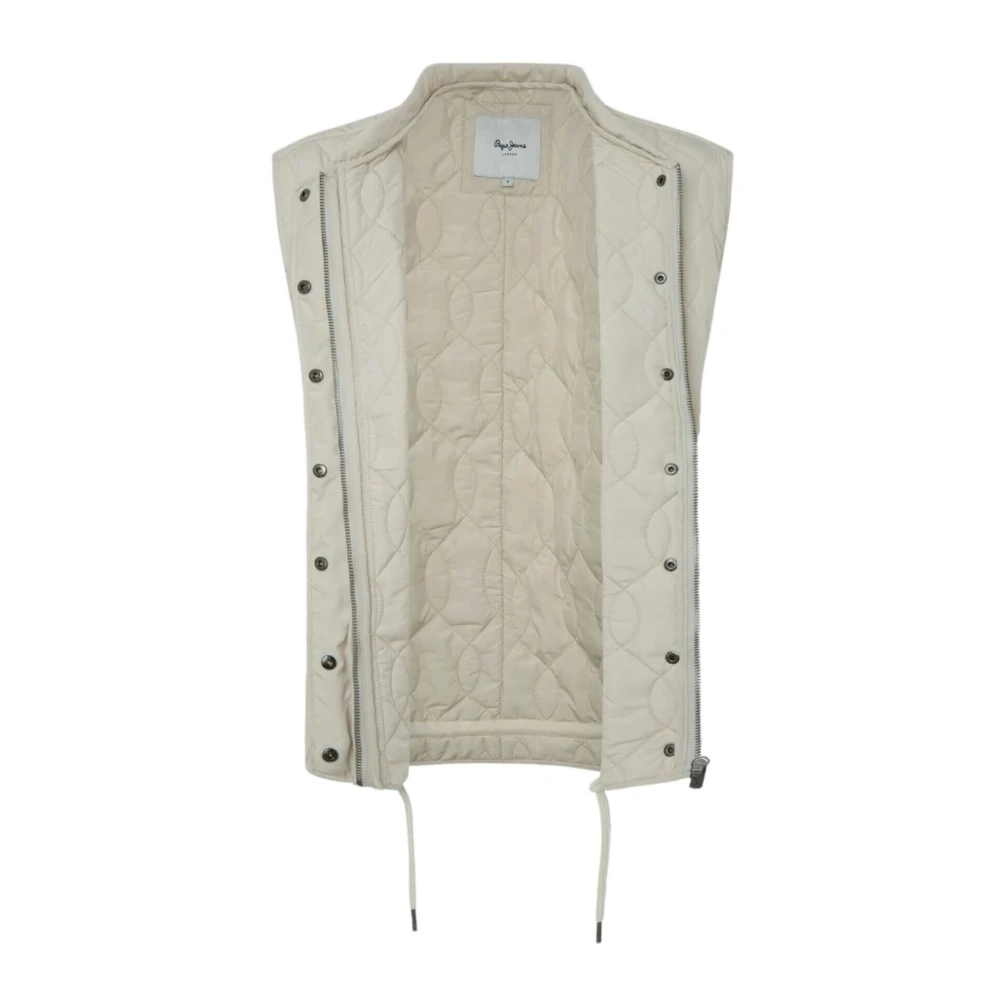 Pepe Jeans Gewatteerd Lichtgewicht Vest met Ritssluiting Gray Dames