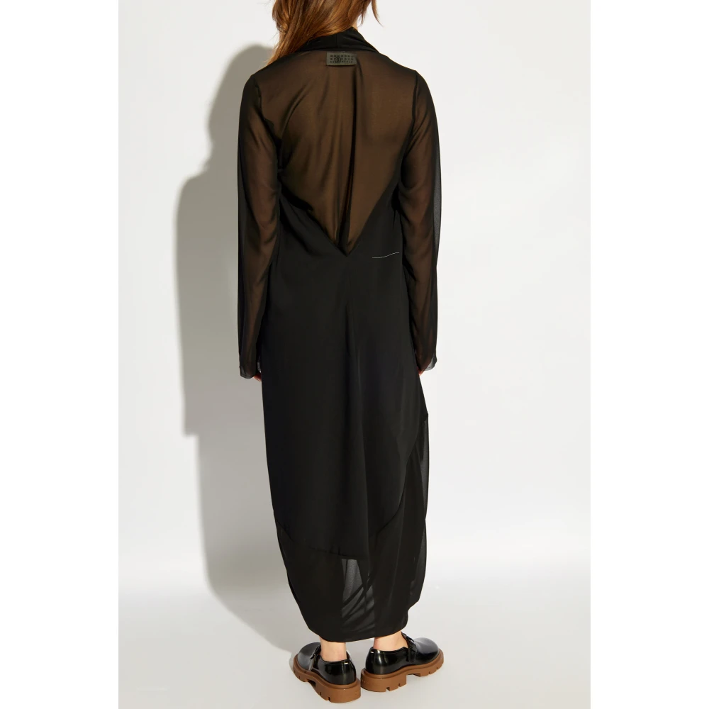 MM6 Maison Margiela Gerimpelde Jurk Black Dames