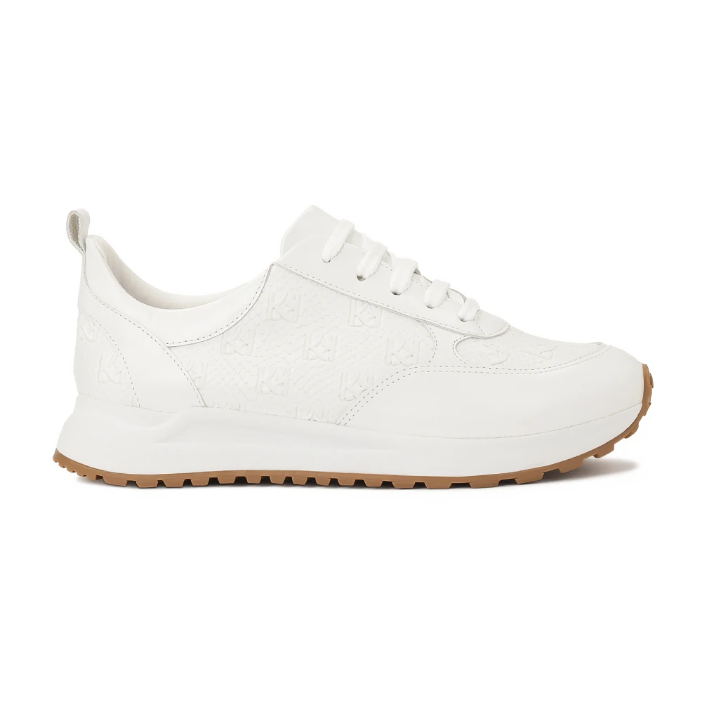 Kazar Witte monogram leren combinatie sneakers Dames Schoenen
