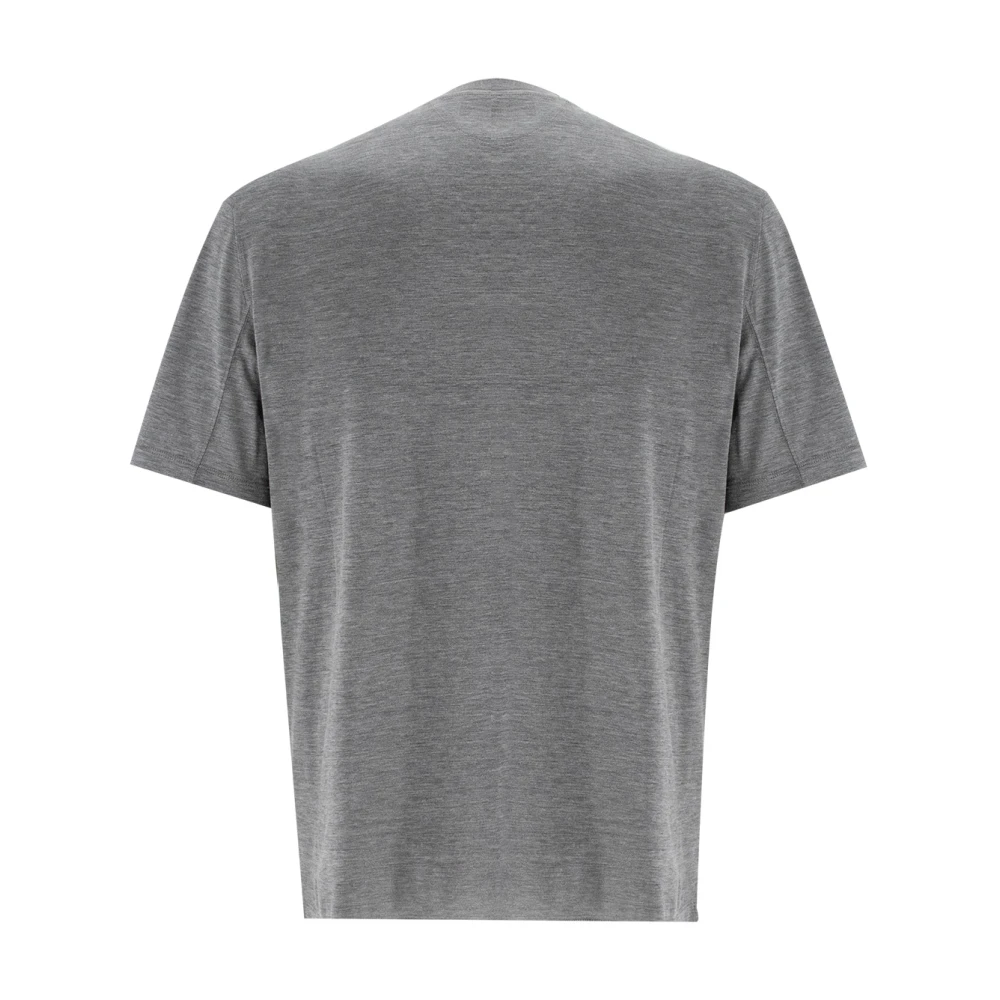 BRUNELLO CUCINELLI Zijden Katoenen T-shirt Comfortabele Pasvorm Gray Heren