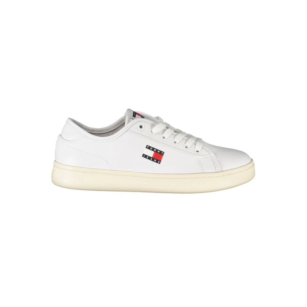 Tommy Hilfiger Women's White Sneakers, 7 Uk, Leather Sneaker