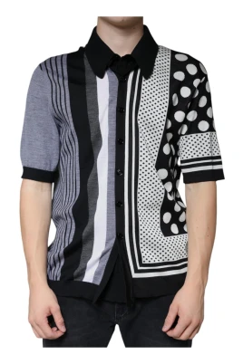 Polka Dot Silk Polo T-shirt